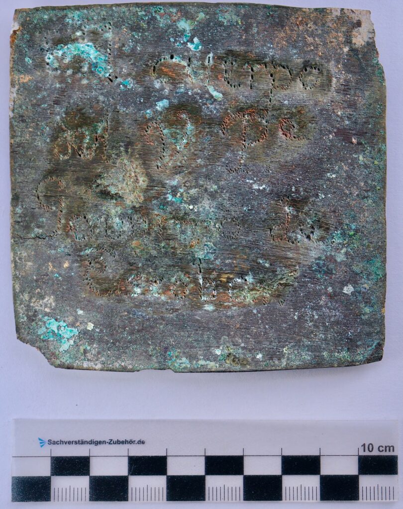 Metal Plaque from Burial 25 at San Ignacio