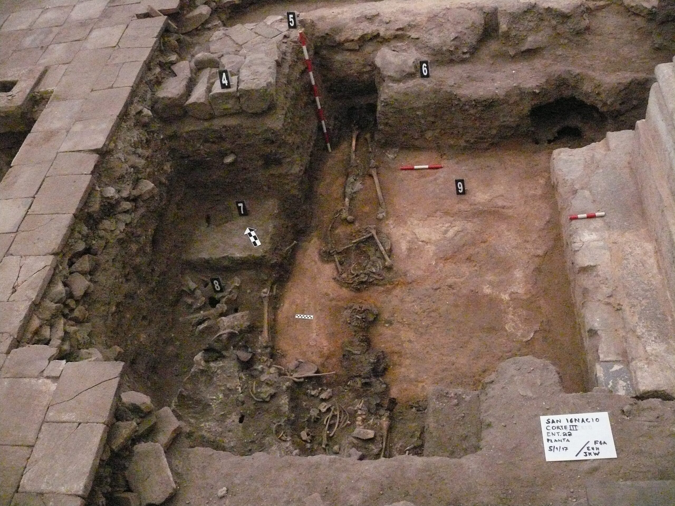 Photo of burials in the Presbytery of San Ignacio