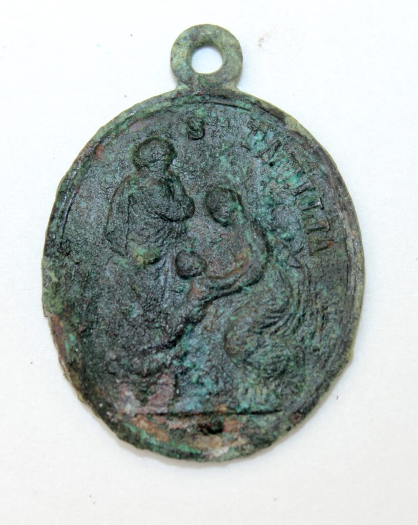 Medallion with the Holy Family after conservation 