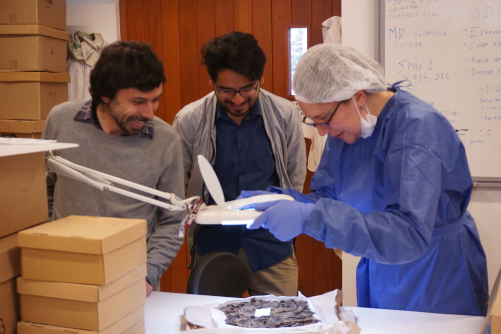 San Ignacio Church Archaeology Project Felipe Gaitán and Catalina Hernández give a tour of the laboratory